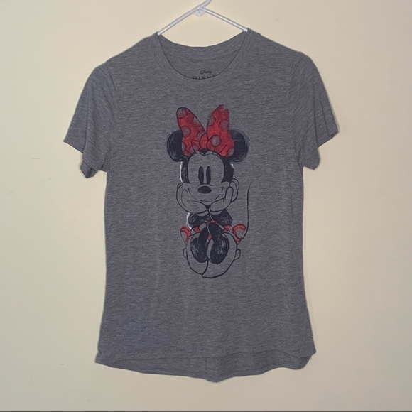 Disney Minnie Mouse Gray Tee Shirt Small - Picture 1 of 5